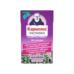 Пастилки, Кармолис 45 г шалфей с витамином C с ментолом без сахара (25 пастилок по 1.8 г)